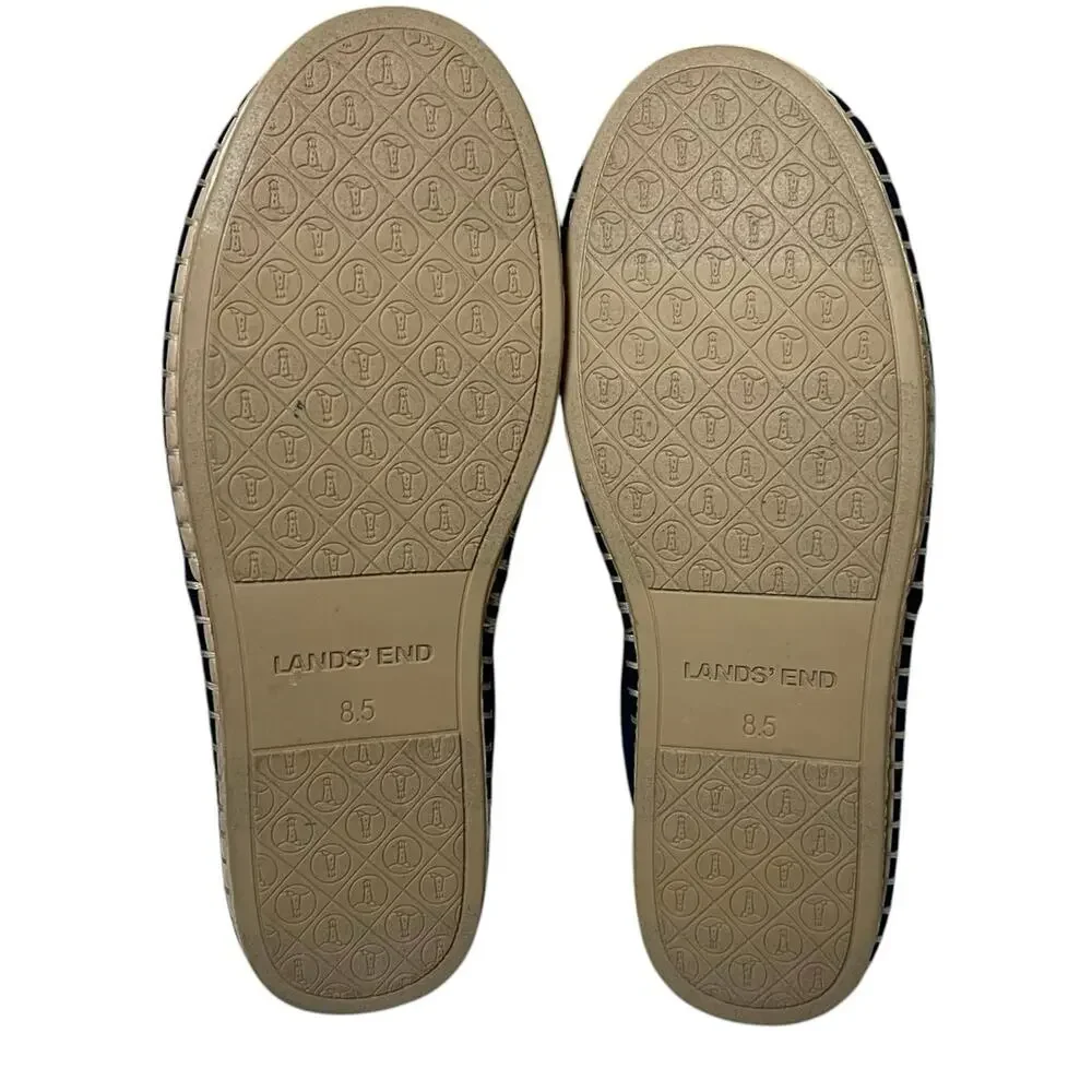 Lands’ End Women's Espadrille Beach and Water Shoes Size 8.5 Navy Blue Neoprene